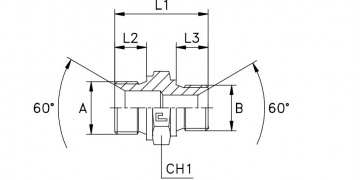 Products / Pipe fittings / BSI 5200 carbon / Male stud straight adapter thread BSP parallel - metric