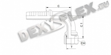 Fittings / Fittings for high pressure / BSP / BSPT / NPTF / DKR-F 90˚ with nut