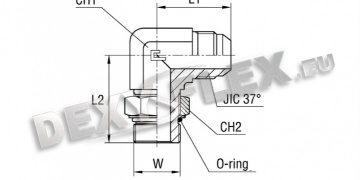 Products / Pipe fittings / SAE J514 carbon / Adjustable male stud elbow with o-ring thread unf/un-2a  body