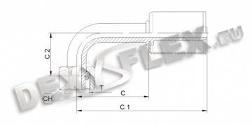 Fittings / Fittings for auto A/C / AL female 90˚ elbow fitting with O-ring