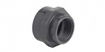 Fittings / Polypropylene industrial threaded fittings, nipples, reducers, couplings, elbows / Polypropylene Reducing Coupling with Female Thread Fittings / Polypropylene industrial threaded fittings, nipples, reducers, couplings, elbows / Polypropylene Reducing Coupling with Female Thread