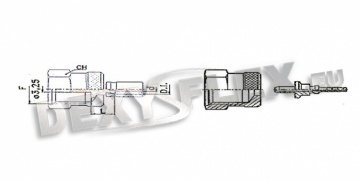 Fittings / Micro fittings / Metric swivel female connecting testing fitting